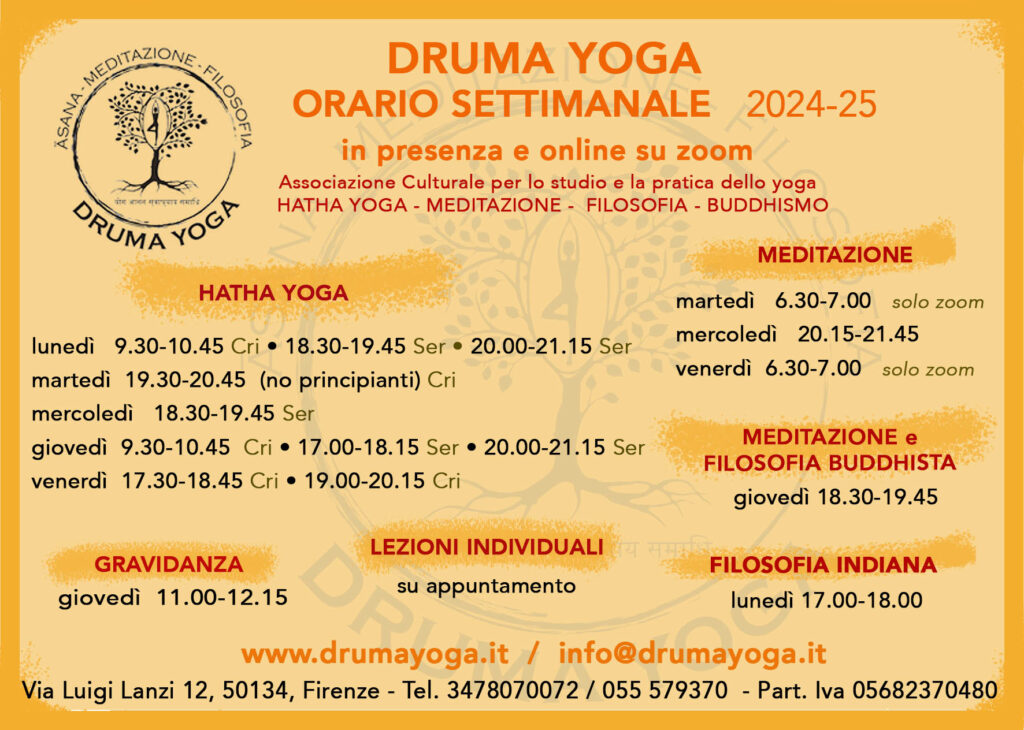ORARIO DRUMA YOGA 2025