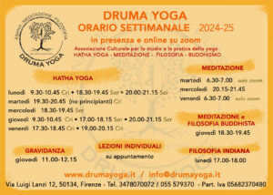 ORARIO DRUMA YOGA 2025
