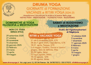 GIORNATE, RITIRI E VACANZE DRUMA YOGA 2025